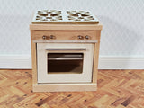 Dollhouse Kitchen Oven with Stove Top Modern Unpainted Wood 1:12 Scale Miniature - Miniature Crush