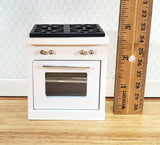 Dollhouse Kitchen Oven with Stove Top Modern White 4 Burners 1:12 Scale Miniature - Miniature Crush