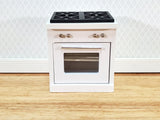 Dollhouse Kitchen Oven with Stove Top Modern White 4 Burners 1:12 Scale Miniature - Miniature Crush