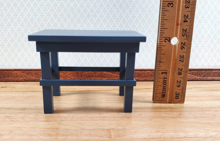 Dollhouse Kitchen Prep or Craft Table Wood BLUE 1:12 Scale Furniture by Reutter - Miniature Crush