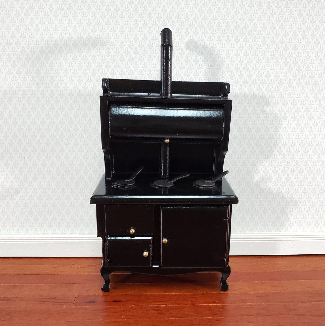 Dollhouse Kitchen Range Cabinet Stove Oven Black 1:12 Scale