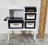 Dollhouse Kitchen Range Stove Oven 1920s Style Large 1:12 Scale Miniature Wood - Miniature Crush
