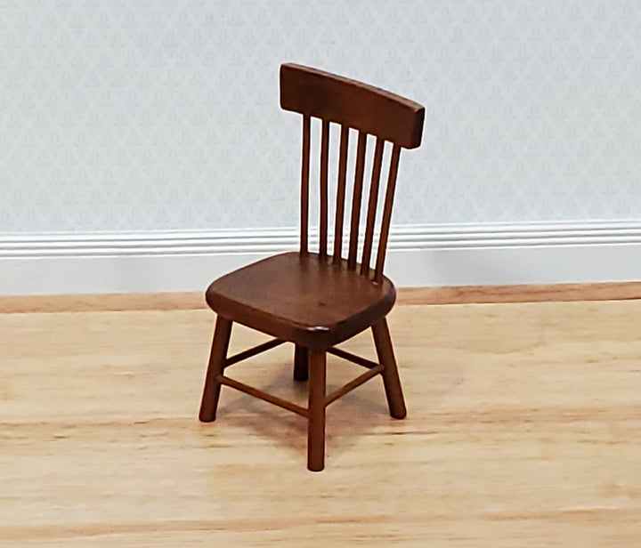 Dollhouse Kitchen Side Chair Walnut Finish 1:12 Scale Miniature Furniture CL10906 - Miniature Crush