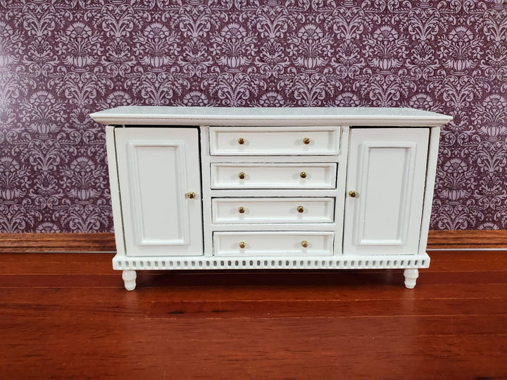 Dollhouse Kitchen Sideboard Cabinet Buffet White 1:12 Scale Miniature Furniture - Miniature Crush