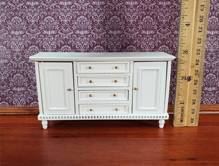 Dollhouse Kitchen Sideboard Cabinet Buffet White 1:12 Scale Miniature Furniture - Miniature Crush