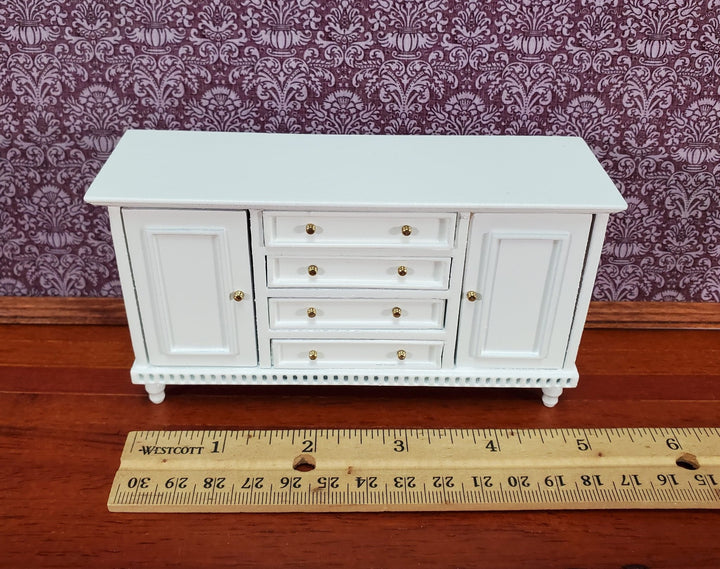 Dollhouse Kitchen Sideboard Cabinet Buffet White 1:12 Scale Miniature Furniture - Miniature Crush