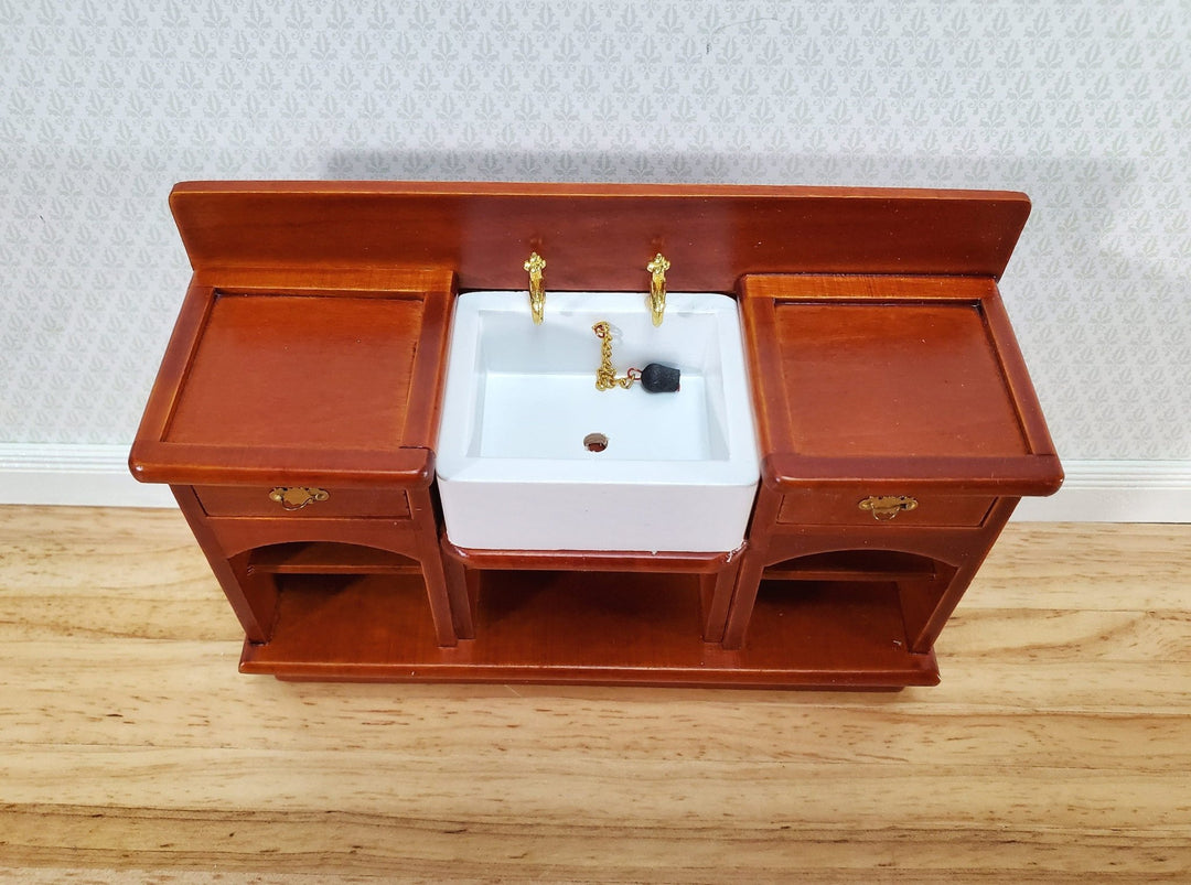 Dollhouse Kitchen Sink Cabinet with Drawers 1:12 Scale Miniature Wood Furniture - Miniature Crush