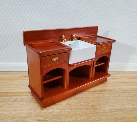 Dollhouse Kitchen Sink Cabinet with Drawers 1:12 Scale Miniature Wood Furniture - Miniature Crush