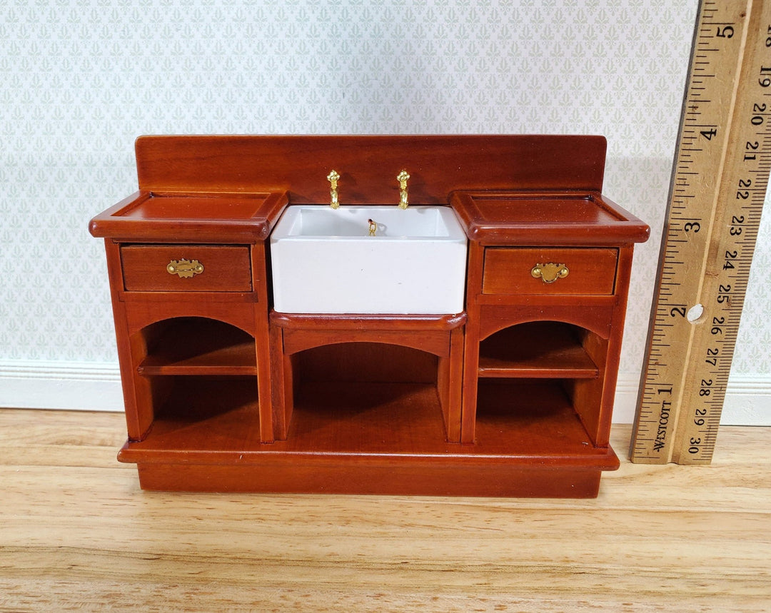 Dollhouse Kitchen Sink Cabinet with Drawers 1:12 Scale Miniature Wood Furniture - Miniature Crush