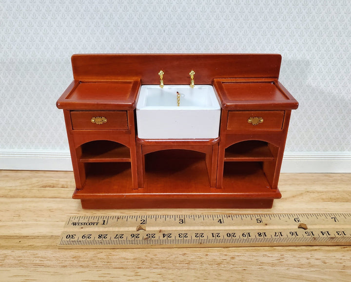 Dollhouse Kitchen Sink Cabinet with Drawers 1:12 Scale Miniature Wood Furniture - Miniature Crush