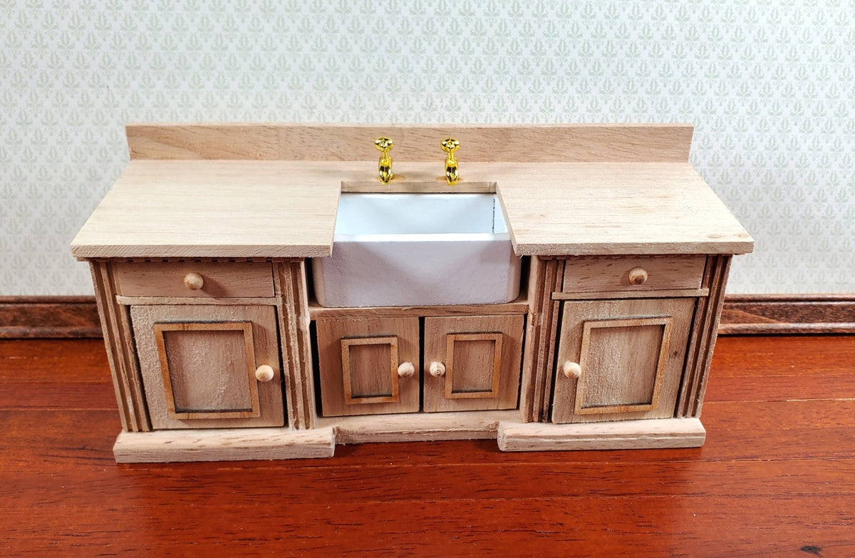 Dollhouse Kitchen Sink with Counter Cabinet 1:12 Scale Miniature ...