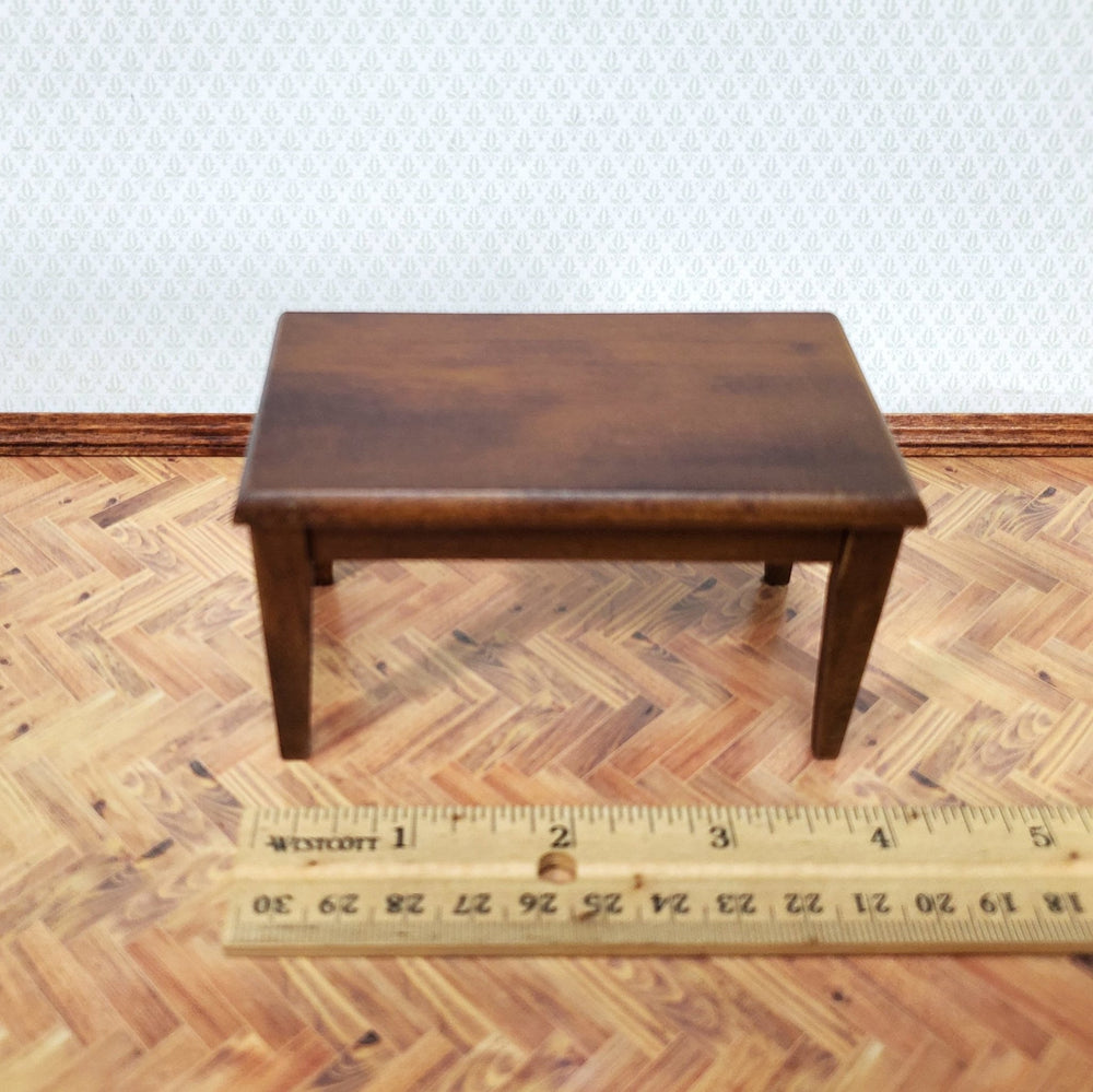 Dollhouse Kitchen Table Dark Walnut Finish 1:12 Scale Miniature Wood Furniture - Miniature Crush