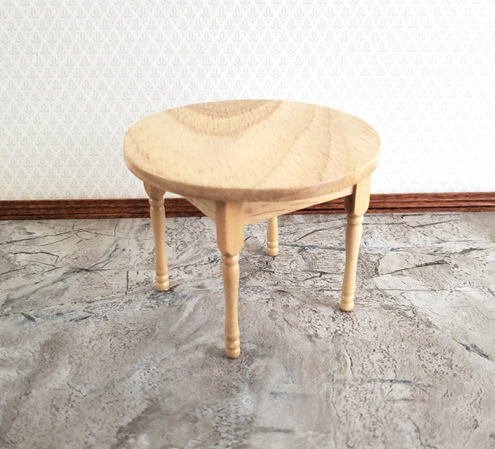 Dollhouse Kitchen Table Round Light Oak 1:12 Scale Miniatures Furniture - Miniature Crush
