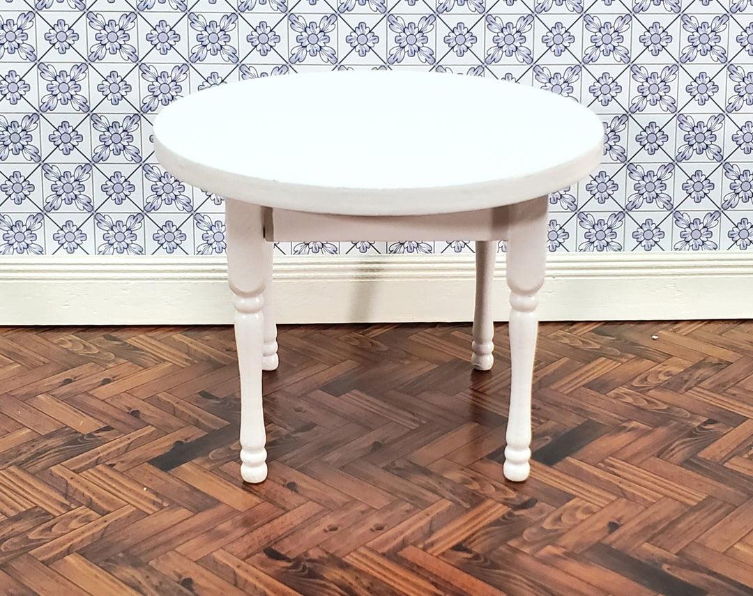 Dollhouse Kitchen Table Round White 1:12 Scale Miniature Furniture - Miniature Crush