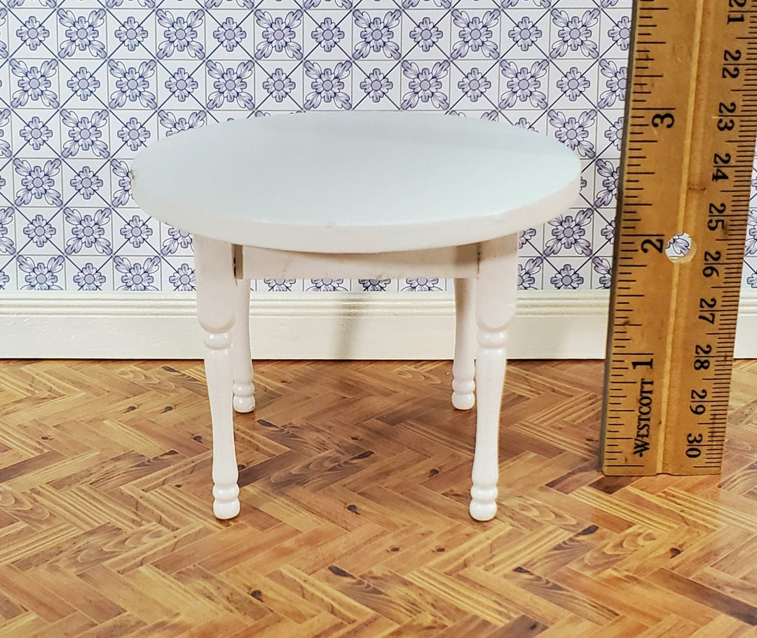 Dollhouse Kitchen Table Round White 1:12 Scale Miniature Furniture - Miniature Crush