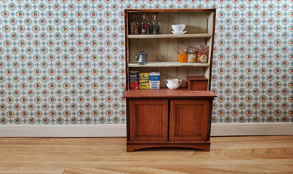 Dollhouse Kitchen Wallpaper "Teapot" Brick Design Bradbury & Bradbury 1:12 Scale - Miniature Crush