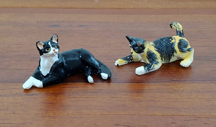 Dollhouse Kitty Cat Calico Orange Black Pouncing Pose 1:12 Scale Miniature Pet - Miniature Crush