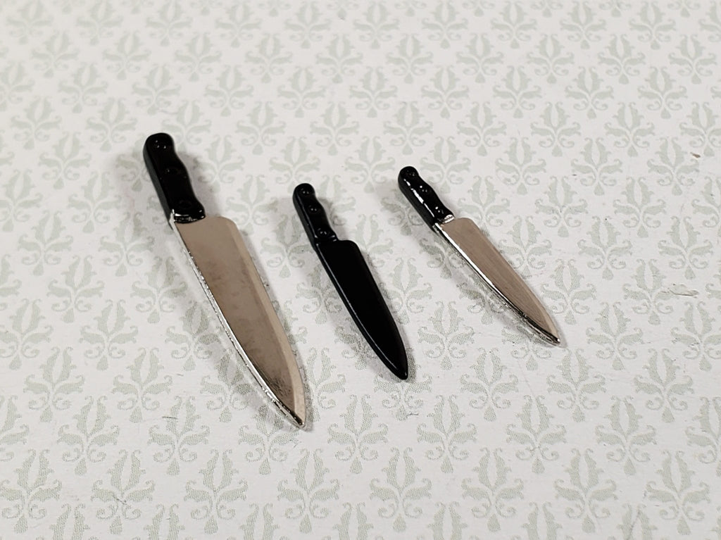 Dollhouse Knife Set Knives 3 Pieces Metal 112 Scale Kitchen