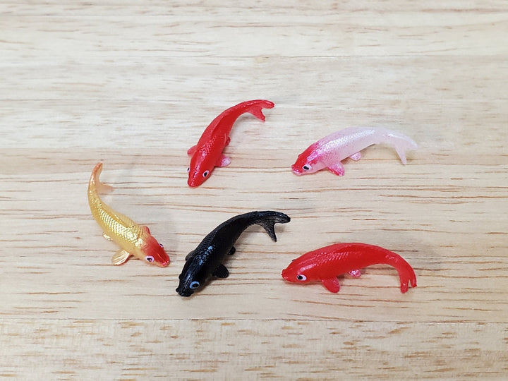 Dollhouse Koi Fish Goldfish Large 5 Pieces Random Colors 1:12 Scale Miniatures - Miniature Crush
