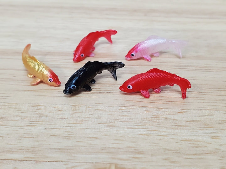Dollhouse Koi Fish Goldfish Large 5 Pieces Random Colors 1:12 Scale Miniatures - Miniature Crush