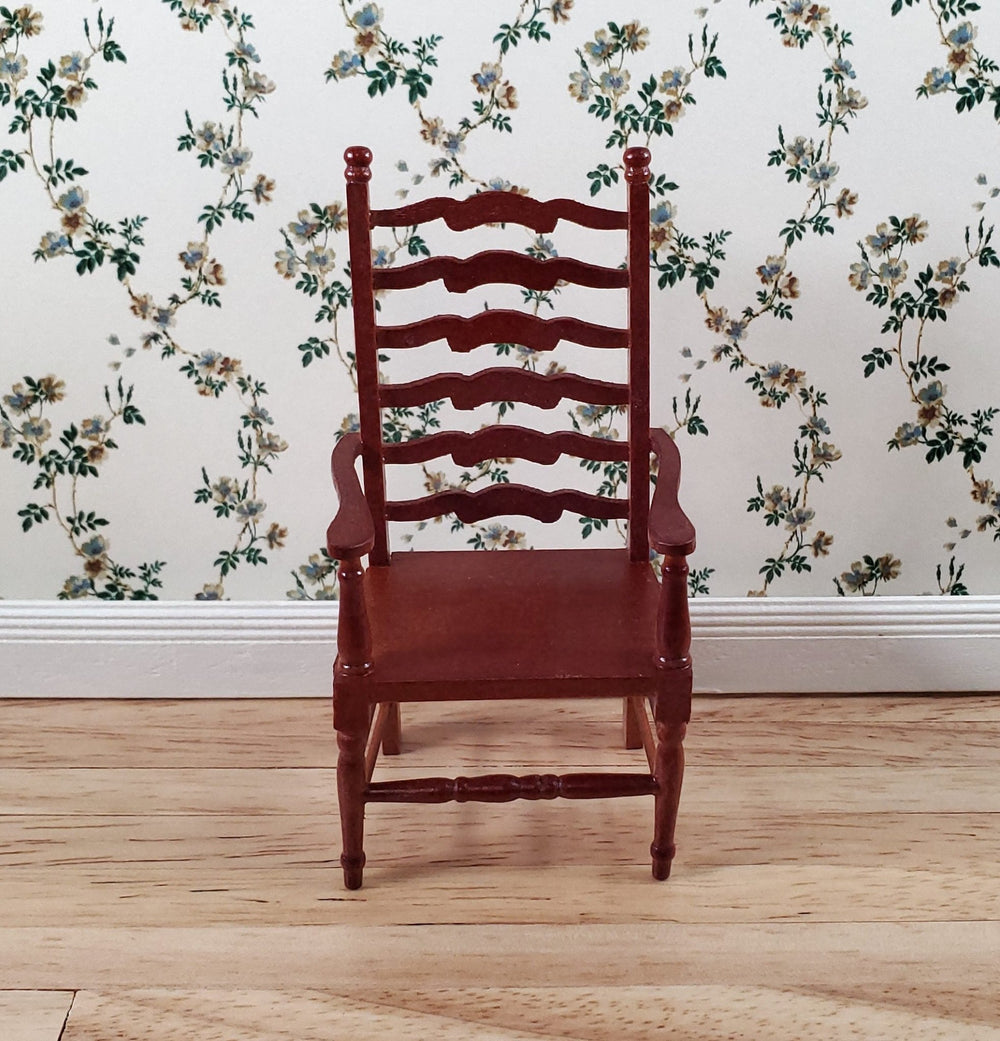 Dollhouse Ladderback Arm Chair for Kitchen or Dining Room 1:12 Scale Furniture - Miniature Crush