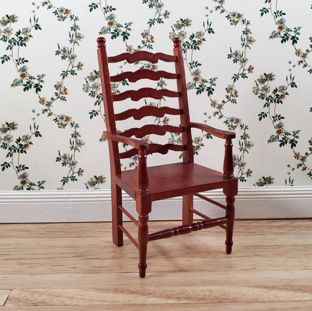 Dollhouse Ladderback Arm Chair for Kitchen or Dining Room 1:12 Scale Furniture - Miniature Crush