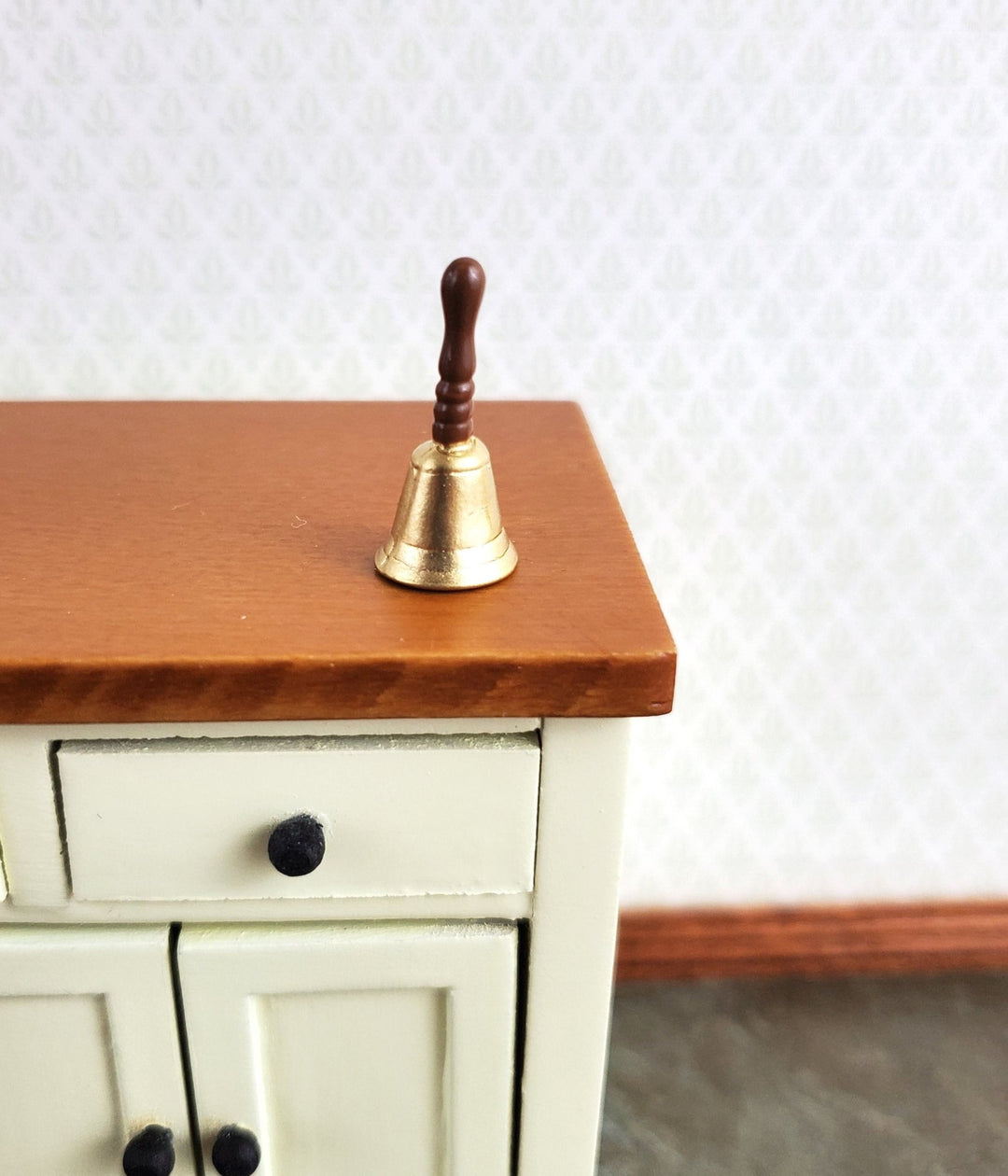 Dollhouse Large Bell for Dinner or School Metal 1:12 Scale Accessory (non-working prop) - Miniature Crush