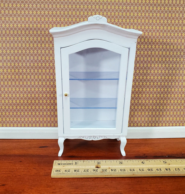 Dollhouse Large Curio Cabinet with Door White Finish 1:12 Scale Miniature Furniture - Miniature Crush