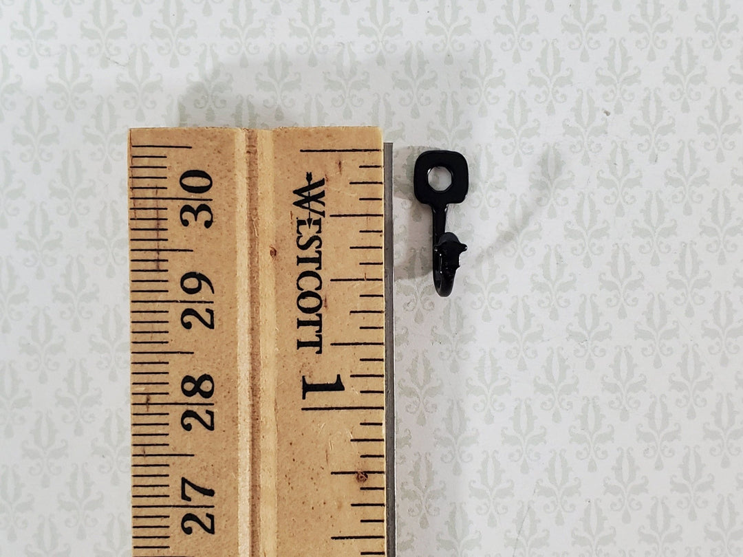 Dollhouse Large Hook for Pots Pans or Towels Black Metal 1:12 Scale Miniature - Miniature Crush