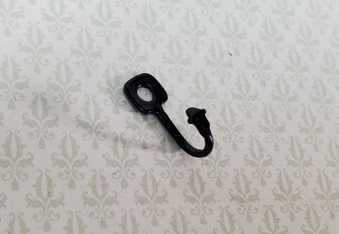 Dollhouse Large Hook for Pots Pans or Towels Black Metal 1:12 Scale Miniature - Miniature Crush