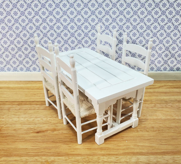 Dollhouse Large Kitchen or Prep Table White Finish 1:12 Scale Miniature Furniture - Miniature Crush