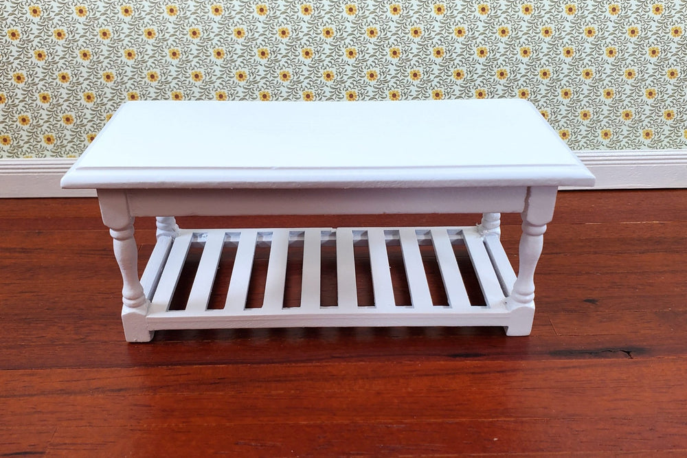 Dollhouse Large Kitchen Prep Table w/ Shelf White 1:12 Scale Miniature Furniture - Miniature Crush