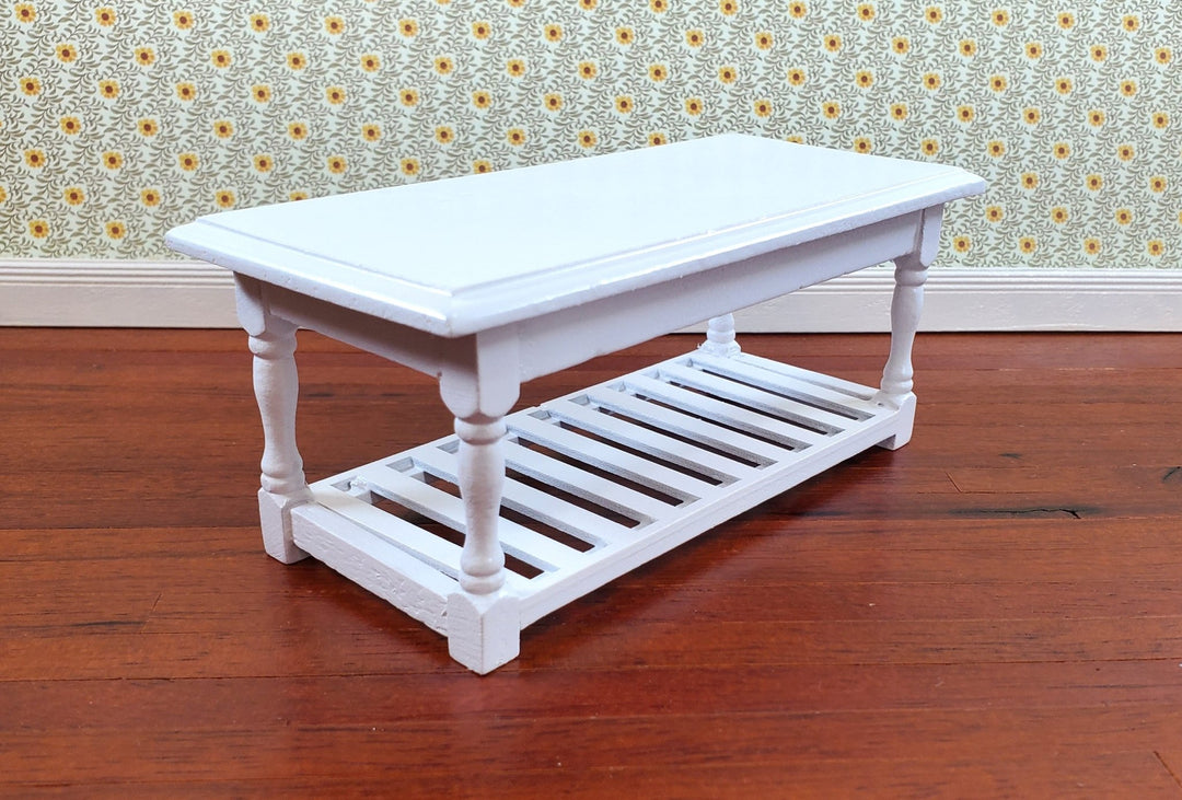 Dollhouse Large Kitchen Prep Table w/ Shelf White 1:12 Scale Miniature Furniture - Miniature Crush
