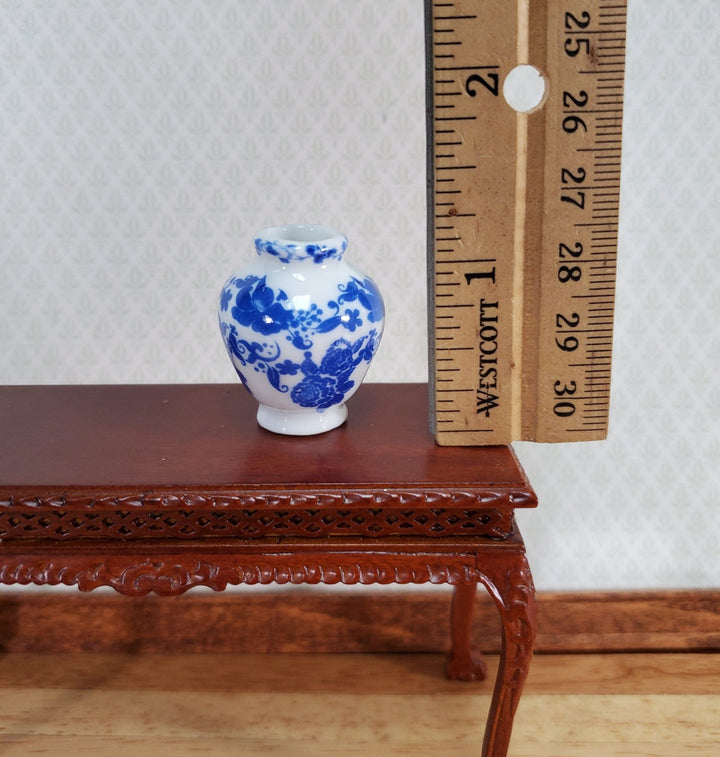 Dollhouse Large Vase Blue & White Delft Style for Flowers Ceramic 1:12 Scale Miniature - Miniature Crush
