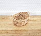 Dollhouse Laundry Basket Straw Fiber Oval with Handles 1:12 Scale Miniature - Miniature Crush