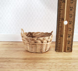 Dollhouse Laundry Basket Straw Fiber Oval with Handles 1:12 Scale Miniature - Miniature Crush