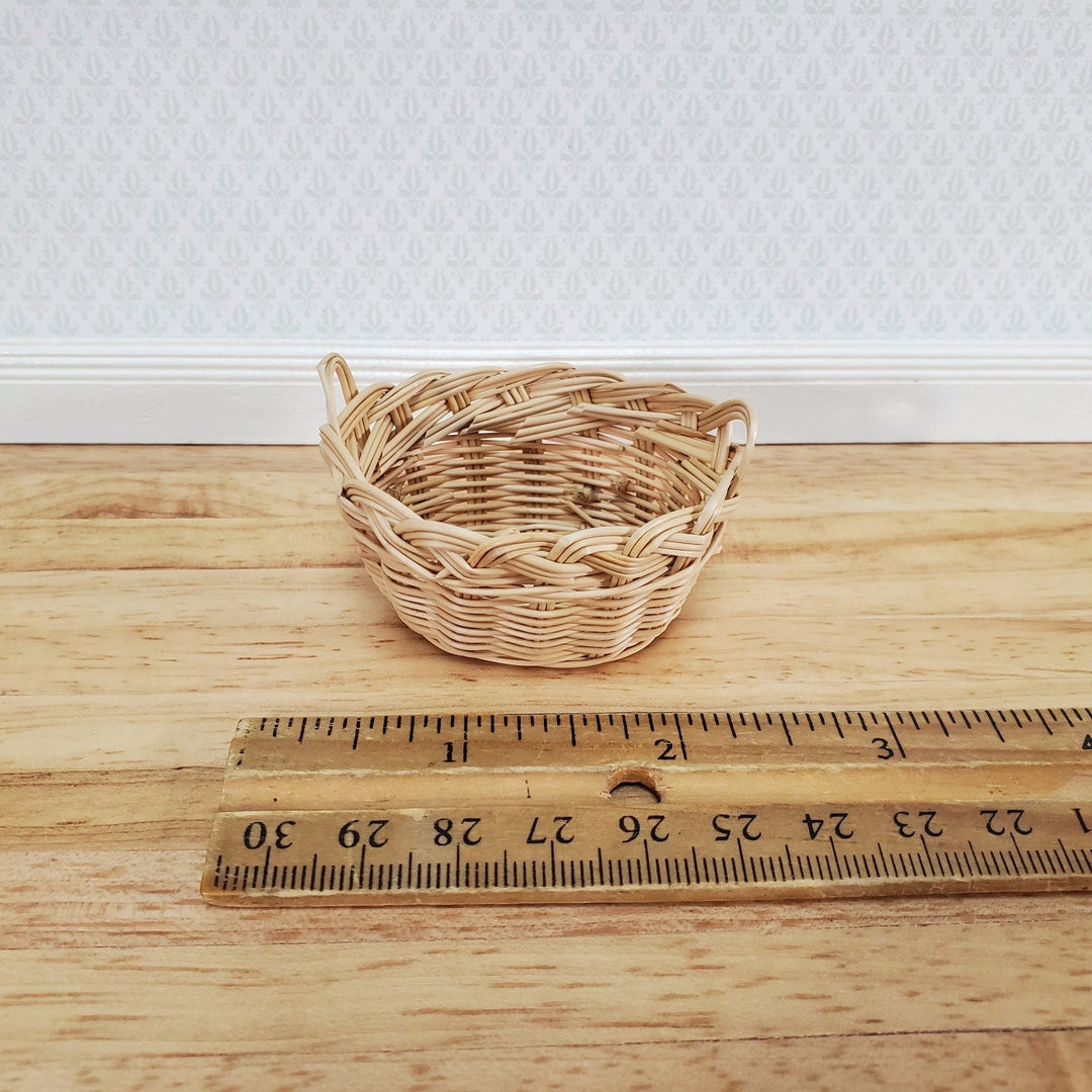 Dollhouse Laundry Basket Straw Fiber Oval with Handles 1:12 Scale Miniature - Miniature Crush