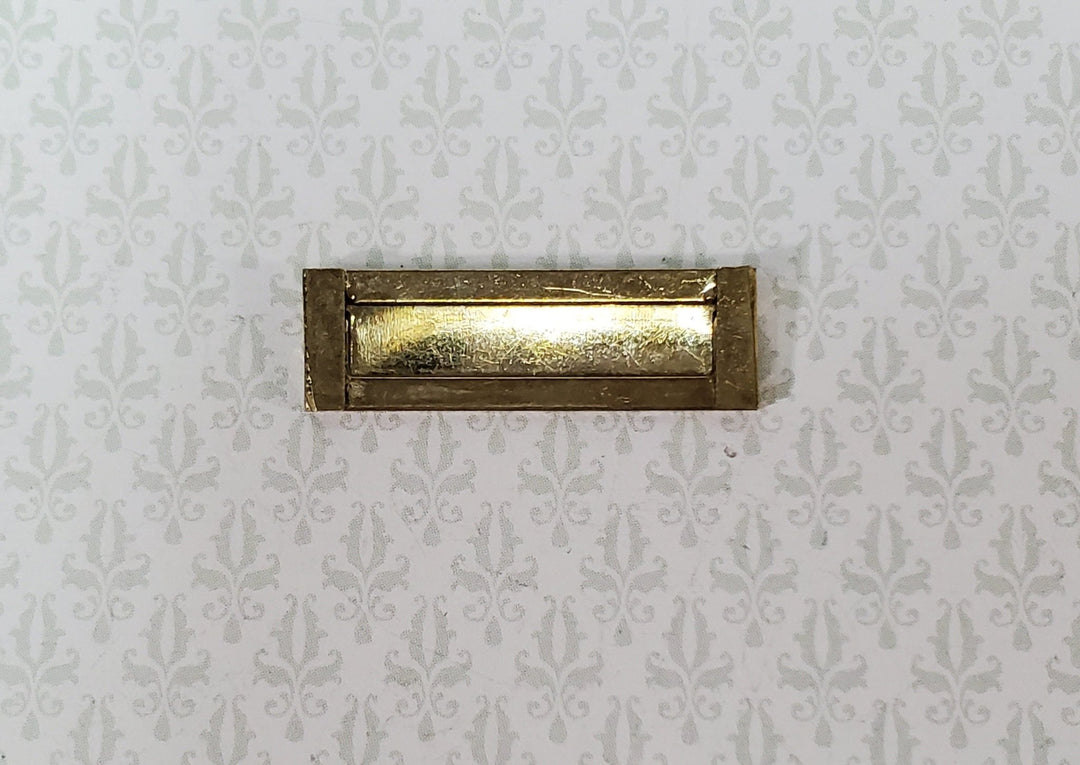 Dollhouse Letter Mail Slot for Exterior Door Opens Closes 1:12 Scale Gold Brass Metal - Miniature Crush