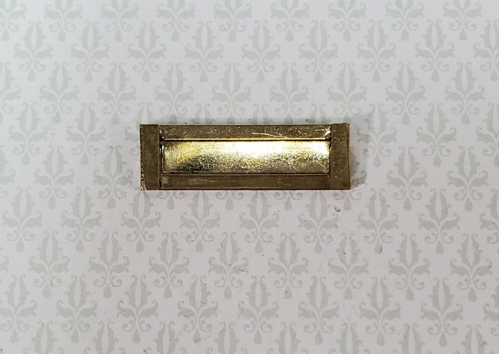 Dollhouse Letter Mail Slot for Exterior Door Opens Closes 1:12 Scale Gold Brass Metal - Miniature Crush