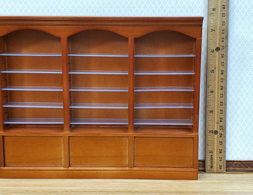 Dollhouse Library Bookcase or Shop Shelves 3 Bay 9 Adjustable Shelves 1:12 Scale Furniture - Miniature Crush