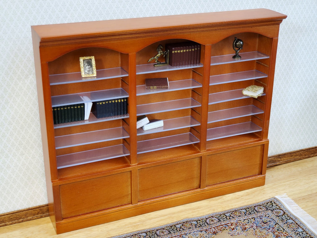 Dollhouse Library Bookcase or Shop Shelves 3 Bay 9 Adjustable Shelves 1:12  Scale Furniture - Miniature
