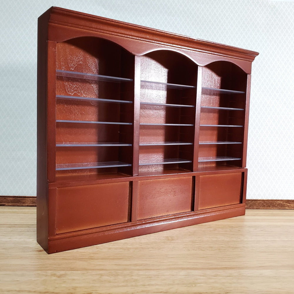 Dollhouse Library Bookcase Shop Shelves 3 Bay Adjustable Shelves 1:12 Scale Furniture - Miniature Crush