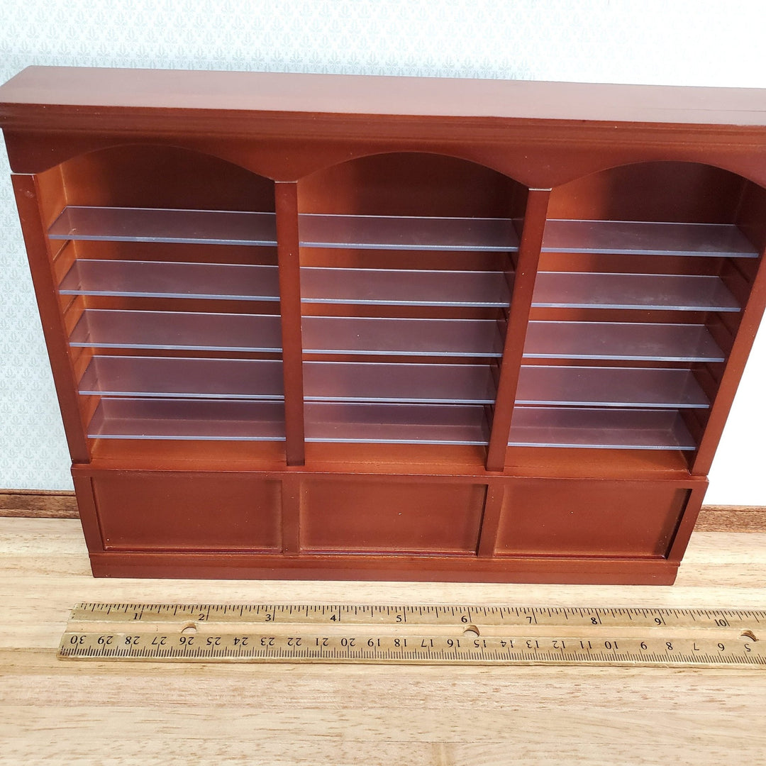 Dollhouse Library Bookcase Shop Shelves 3 Bay Adjustable Shelves 1:12 Scale Furniture - Miniature Crush