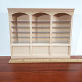 Dollhouse Library Bookcase Shop Shelves 3 Bays Adjustable Shelves 1:12 Scale Furniture - Miniature Crush