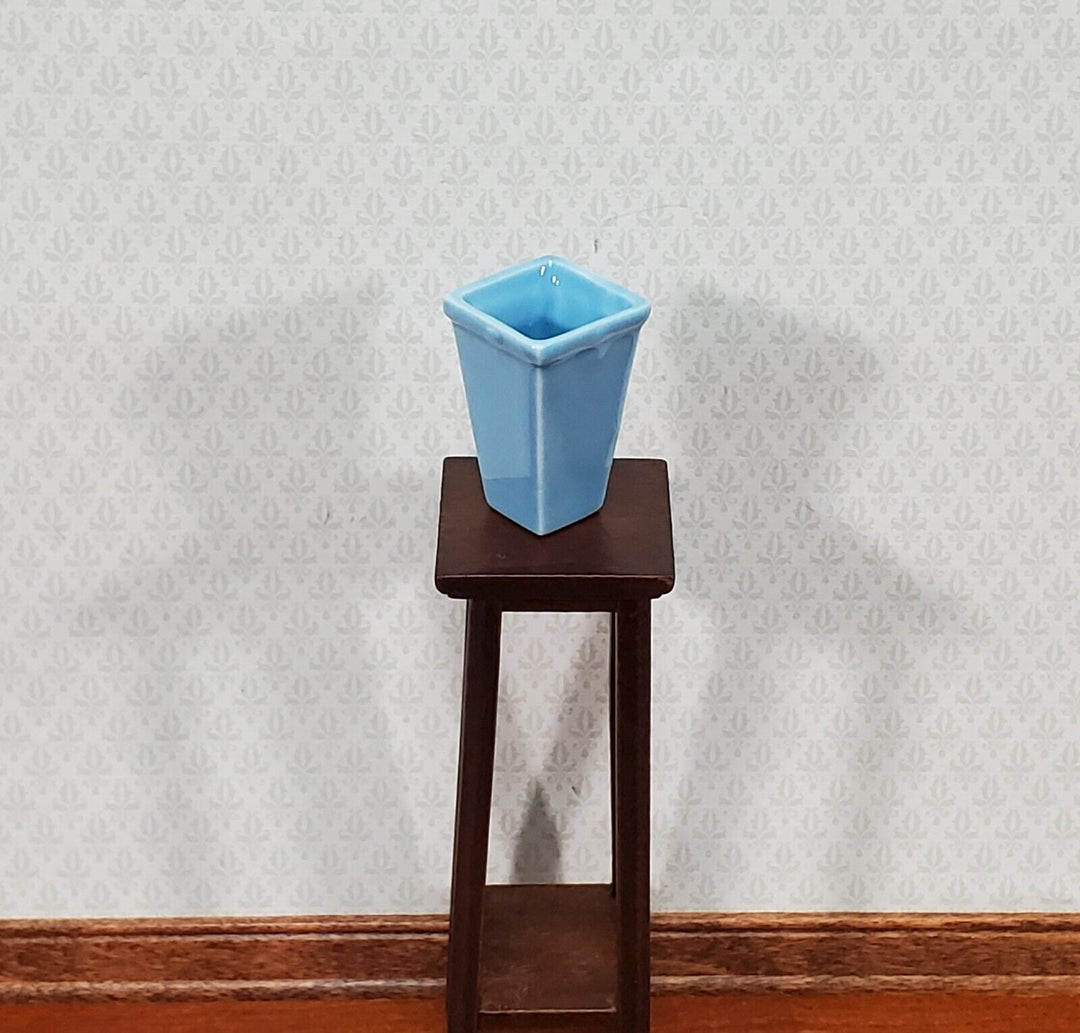 Dollhouse Light Blue Vase for Flowers Tall Square 1:12 Scale Miniature Accessory - Miniature Crush
