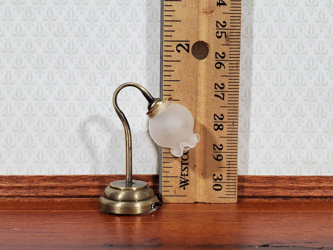 Dollhouse Light Table Lamp Battery Operated Tulip Shade Bronze Base 1:12 Scale Miniature - Miniature Crush