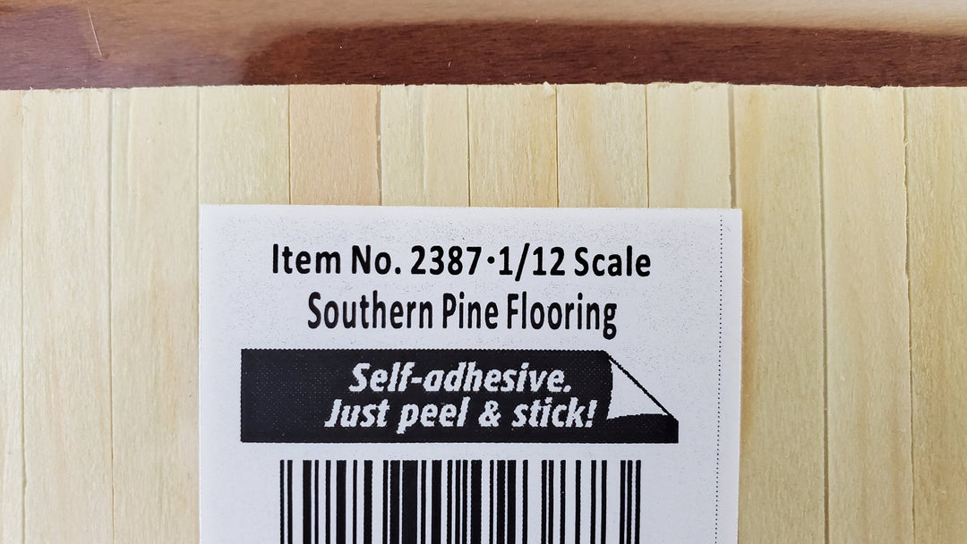 Dollhouse Light Wood Floor Southern Pine Real Wood Peel & Stick 1:12 Scale 17" x 11" Houseworks #2387 - Miniature Crush
