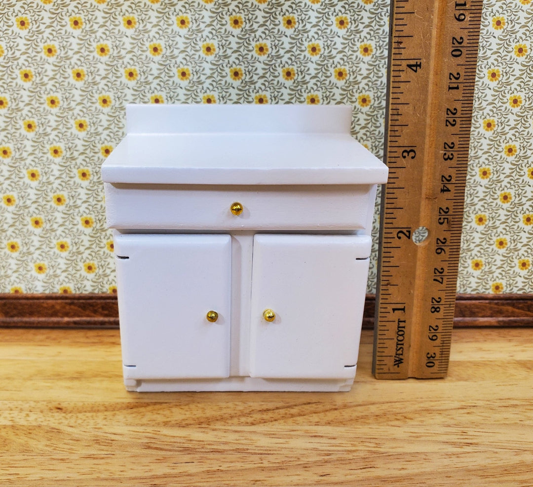 Dollhouse Lower Kitchen Cabinet with Drawer WHITE 1:12 Scale Miniature Furniture - Miniature Crush