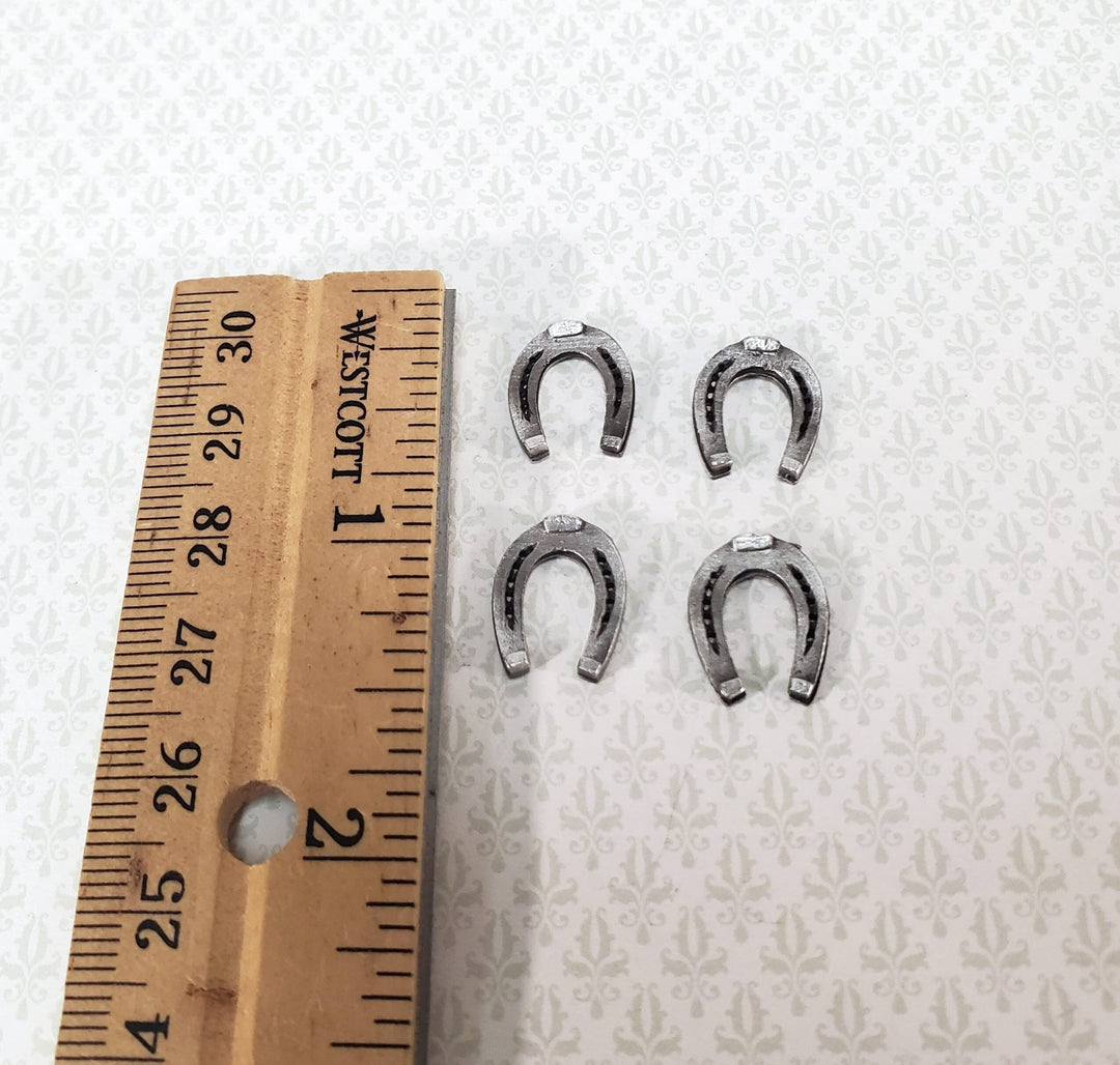 Dollhouse Lucky Horseshoes x4 Metal 1:12 Scale Miniatures by Sir Thomas Thumb - Miniature Crush