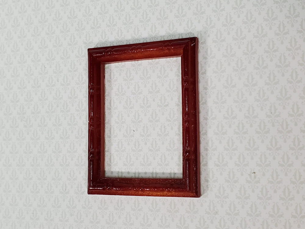 Dollhouse Mahogany Picture Frame for Painting 1:12 Scale Miniature Accessory Cast Resin - Miniature Crush